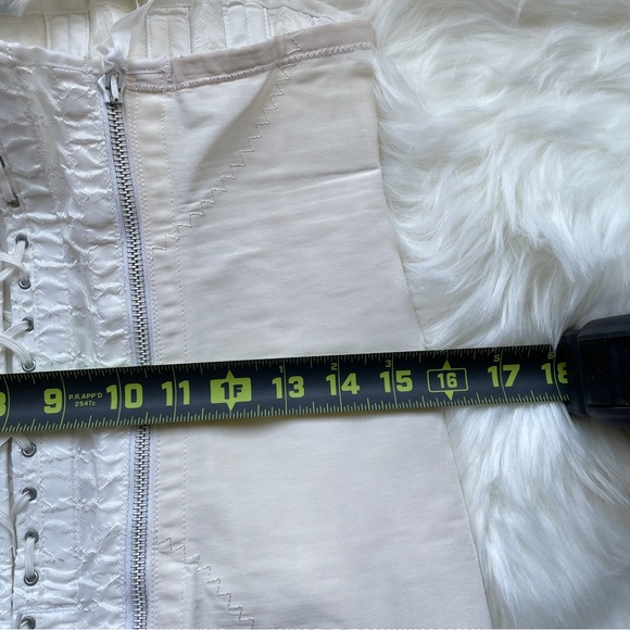Vtg SPENCER Vintage 40s/50s Ivory Corset Girdle Lace Up Zip Up Boning - Picture 6 of 16